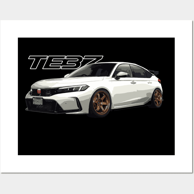 jDM te37 FL5R HOT HATCH OEM champ white 11th gen Wall Art by cowtown_cowboy